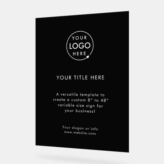 Zakelijke Logo | Zwart promotiemateriaal Acryl Bord (Hoek)