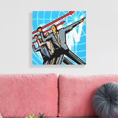 Zakelijke mensen die een pijlbord gooien canvas afdruk (Insitu (Woonkamer))
