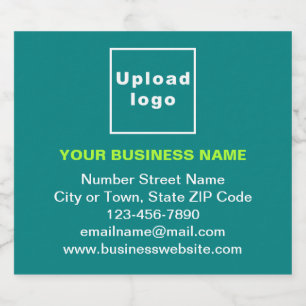 Zakelijke merk op Blauwgroen etiket met groene vlo