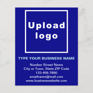 Zakelijke merknaam op blauwe flyer