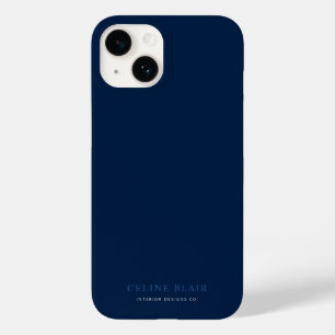 Zakelijke minimalistische marine blauw Case-Mate iPhone 14 hoesje