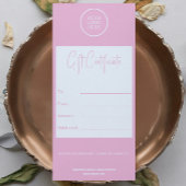 Zakelijke minimalistische moderne roze cadeaubon