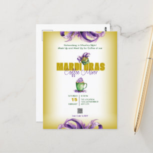Zakelijke Mixer Mardi Gras QR Code uitnodiging