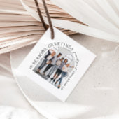 Zakelijke moderne boog foto kerst bedankjes labels