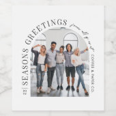 Zakelijke moderne boog foto kerst wijn etiket (Enkel label)