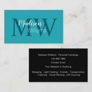 Zakelijke monogram persoonlijke assistent visiteka visitekaartje