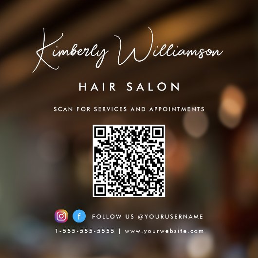 Zakelijke naam Chic handtekening QR-code Raamsticker