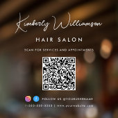 Zakelijke naam Chic handtekening script QR-code Raamsticker