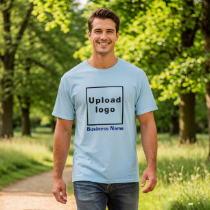 Zakelijke naam en logo Lichtblauwe heren T-shirt