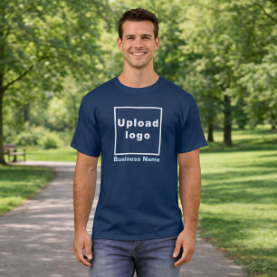 Zakelijke naam en logo marineblauwe heren T-shir T-shirt