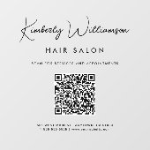 Zakelijke naam handtekening script QR-code Raamsticker (Vel)