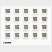 Zakelijke naam handtekening script QR-code Vierkante Sticker (Vel)