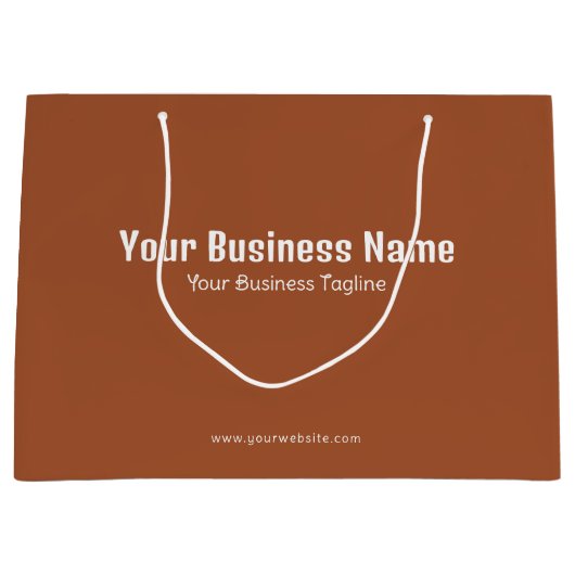 Zakelijke Naam Modern Minimaal Sienna Bruine Sjabl Groot Cadeauzakje (Voorkant)