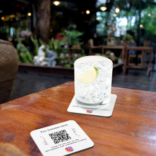 Zakelijke naam qr-code instagram merk kleur bier onderzetter