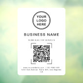 Zakelijke naam QR-code logo wit Raamsticker (Vel 3)