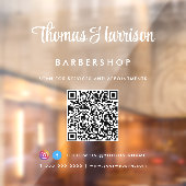 Zakelijke naam stijlvolle handtekening script QR-c Raamsticker (Vel 2)