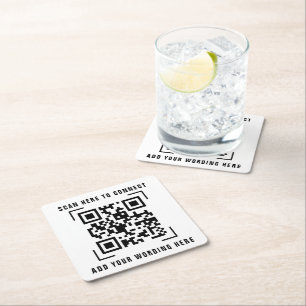 Zakelijke onderneming   QR-code scannen  Vierkante Kartonnen Onderzetter