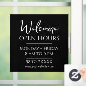 Zakelijke ontvangst en openingstijden raamsticker (Huis)