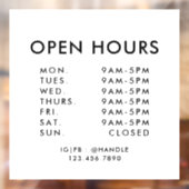 Zakelijke Openingstijden Eenvoudig Professioneel Raamsticker (Vel 2)