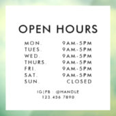 Zakelijke Openingstijden Eenvoudig Professioneel Raamsticker (Vel 3)