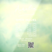 Zakelijke openingsuren handtekeninglogo QR-code Raamsticker (Vel 3)