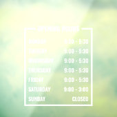 Zakelijke openingsuren raamsticker (Vel 3)