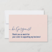 ZAKELIJKE ORDE DANK U moderne insert roze blauw Bedankkaart (Voorkant)