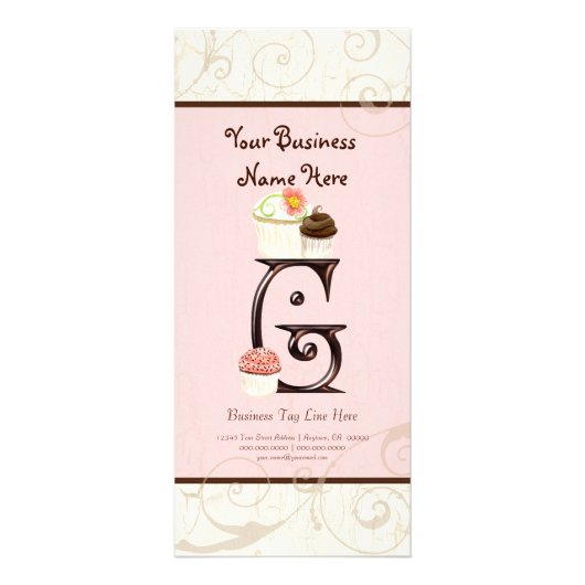 Zakelijke prijs Kaart - Letter G Monogram Dessert (Voorkant)