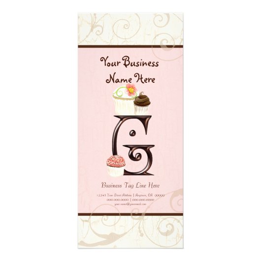 Zakelijke prijs Kaart - Letter G Monogram Dessert  (Voorkant)