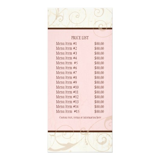 Zakelijke prijs Kaart - Letter U Monogram Dessert (Achterkant)