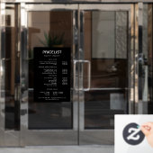 Zakelijke prijslijst & openingstijden raamsticker (Kantoordeur)