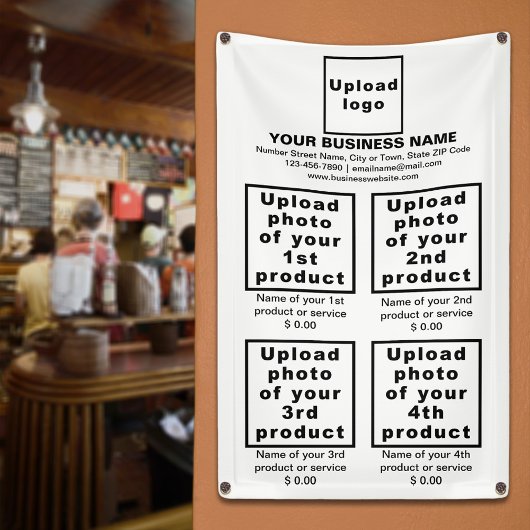 Zakelijke producten of diensten op White Banner