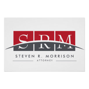 Zakelijke Professionele Gestileerde Monogram Rood/ Perfect Poster