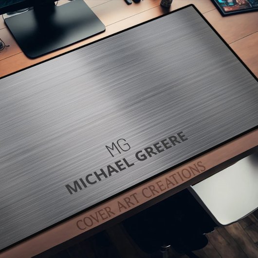 Zakelijke Professionele Grijze Monogrammed Bureaum Bureaumat