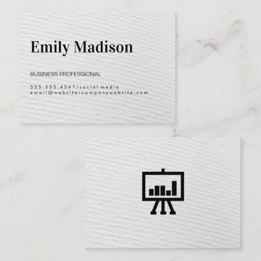 Zakelijke professionele professional/witte eenvoud visitekaartje (Voorkant / Achterkant)