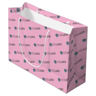 Zakelijke Promotie Aangepaste Logo Winkelen Roze Groot Cadeauzakje