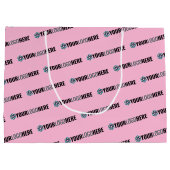 Zakelijke promotie | Aangepaste Logo Winkelroze Groot Cadeauzakje (Achterkant)