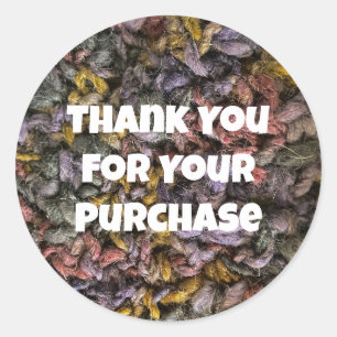 Zakelijke promotie Garen Foto Klant Bedankt Ronde Sticker