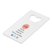 Zakelijke promotie kredietkaart flessenopener (Voorkant Gekanteld)