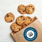 Zakelijke promotie Voeg uw Logo toe Blauw Ronde Sticker