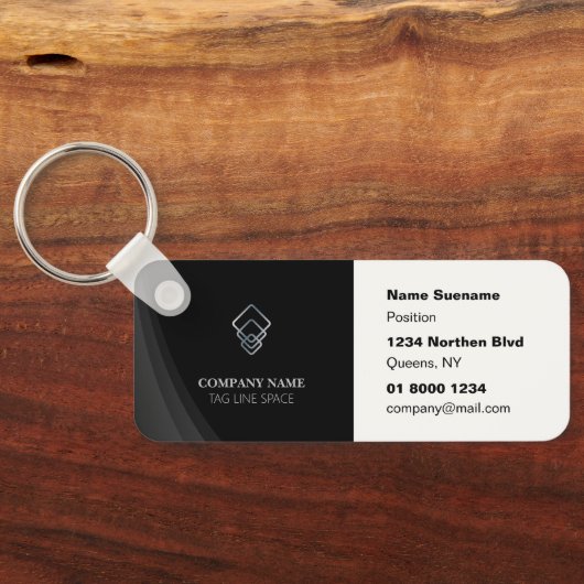 Zakelijke promotie Zwart Sleutelhanger (Achterkant)