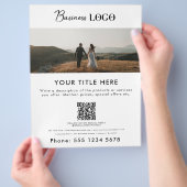 Zakelijke Promotiefoto & Tekst QR Code Bruiloft Flyer (Hand)