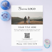 Zakelijke Promotiefoto & Tekst QR Code Bruiloft Flyer (Enkel)