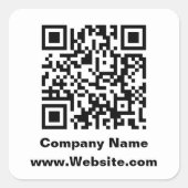 Zakelijke QR-code Bedrijfsnaam Website Sjabloon Vierkante Sticker (Voorkant)