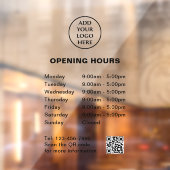 Zakelijke QR-code Bedrijfsopslag Uur Logo Hier Raamsticker (Vel 2)
