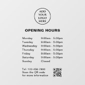 Zakelijke QR-code Bedrijfsopslag Uur Logo Hier Raamsticker (Vel)