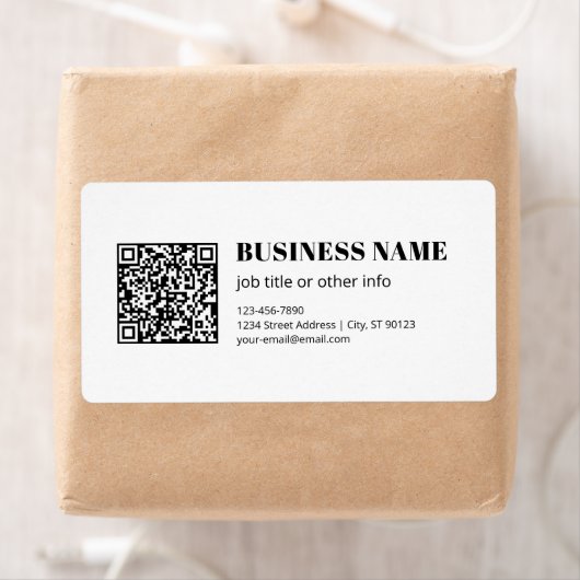 Zakelijke QR-code & Bewerkbare Retro-Moderne Tekst Etiket (Insitu)