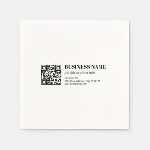 Zakelijke QR-code & Bewerkbare Retro-Moderne Tekst Servet