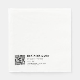 Zakelijke QR-code & Bewerkbare Retro-Moderne Tekst Servet