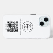 Zakelijke QR-code en bedrijfslogo Case-Mate iPhone Case (Achterkant (horizontaal))